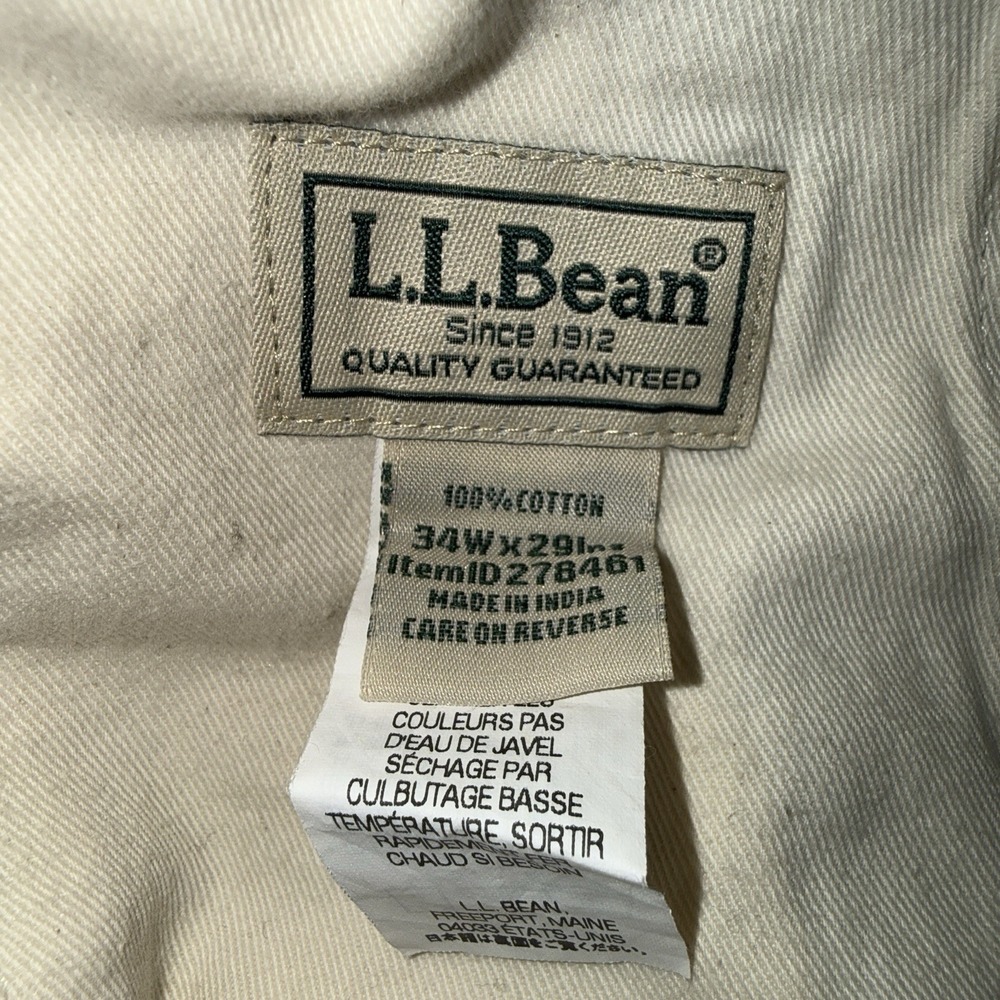 Men's Vintage L.L. Bean Relaxed Fit Chino Pants Tan Size 34x29 - Picture 4 of 4